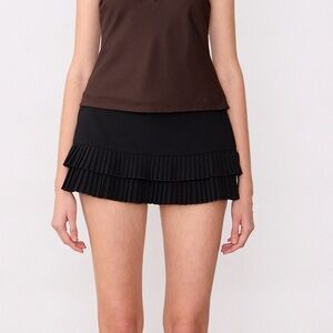 NWT Glassons Black Pleated Mini Skort